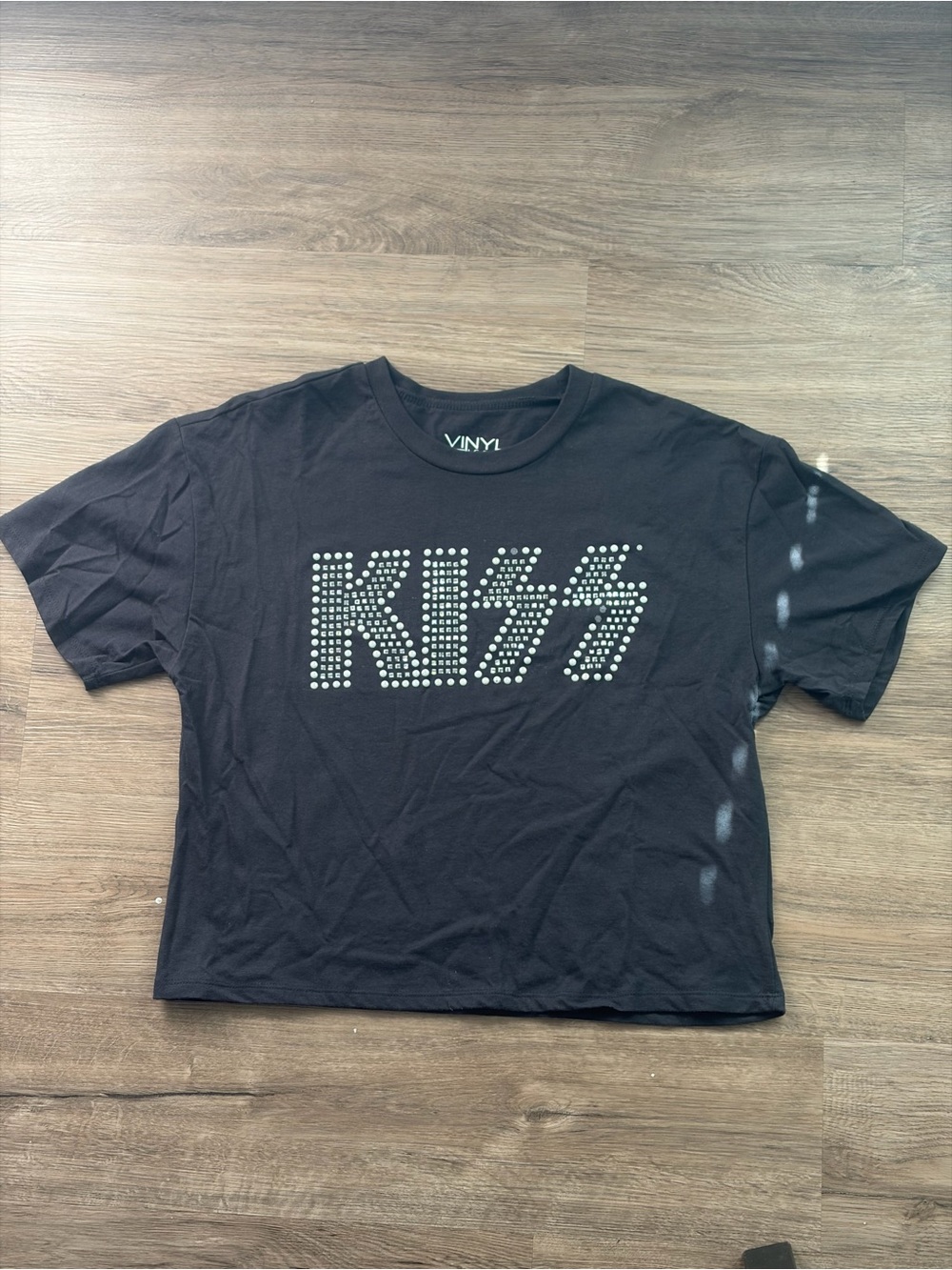 KISS Embellished Alternative Cropped Band Tee